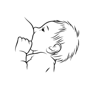 drawing of baby breastfeeding